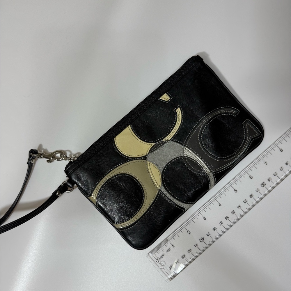 COACH Black and Cream Wristlet